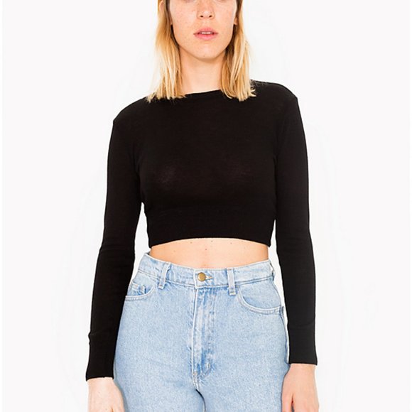 American Apparel black cropped sweater size s - Picture 1 of 10